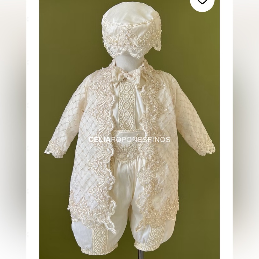 Elegant Cream Lace Toddler Baptism